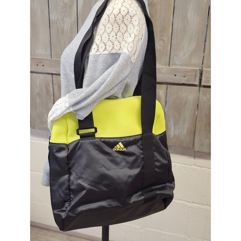Adidas Training Core Tote Used Black and Yellow‎ Medium Size 12x13"